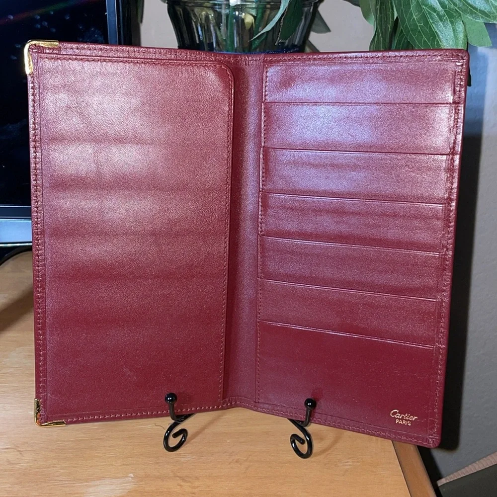 Cartier Must De Cartier Bordeaux Calfskin Leather Bifold Long Wallet - Picture 4 of 12